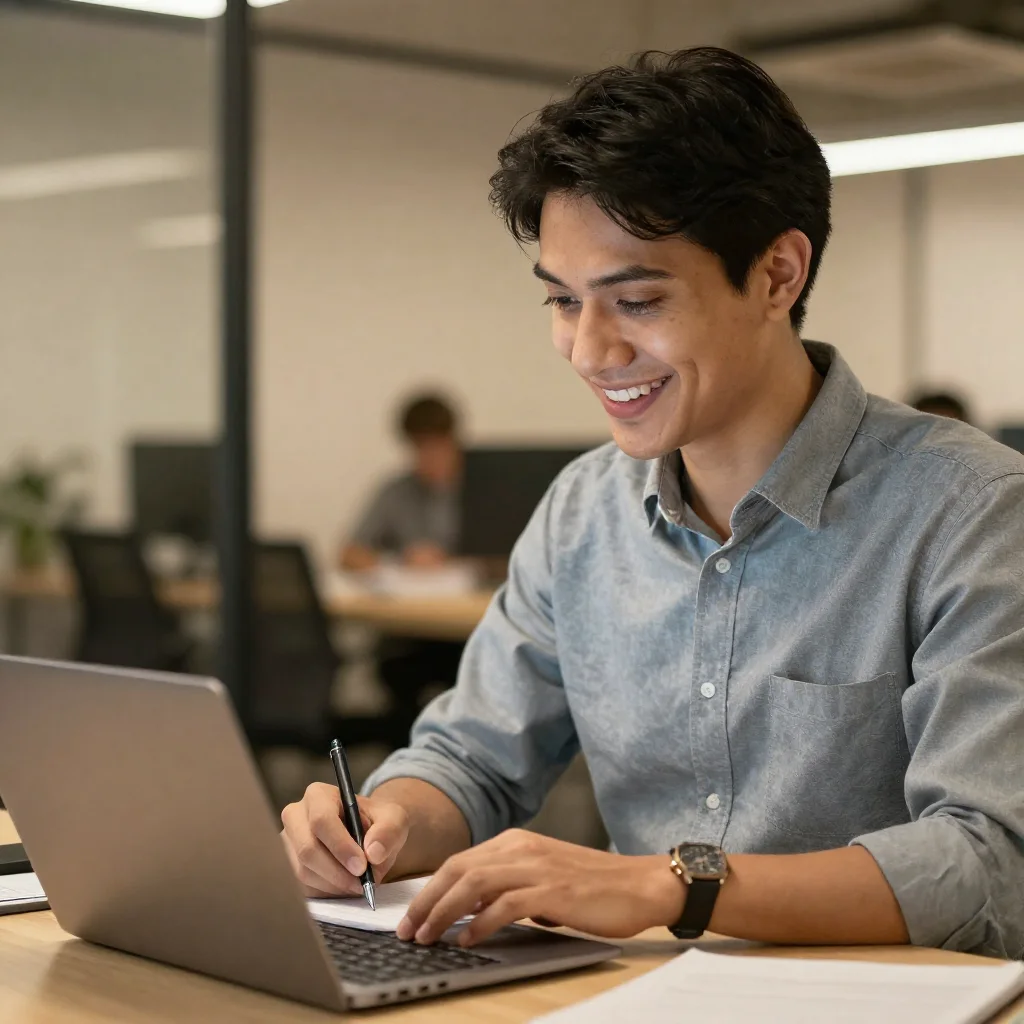 Smiling employee